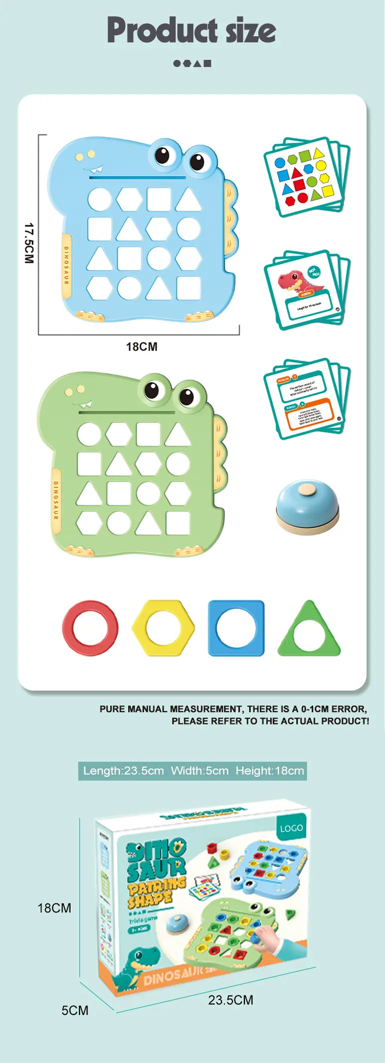 Shape Pairing Puzzle Toy, Dinosaur Outlook (TB-4232591) — illustrated product details, panel 11