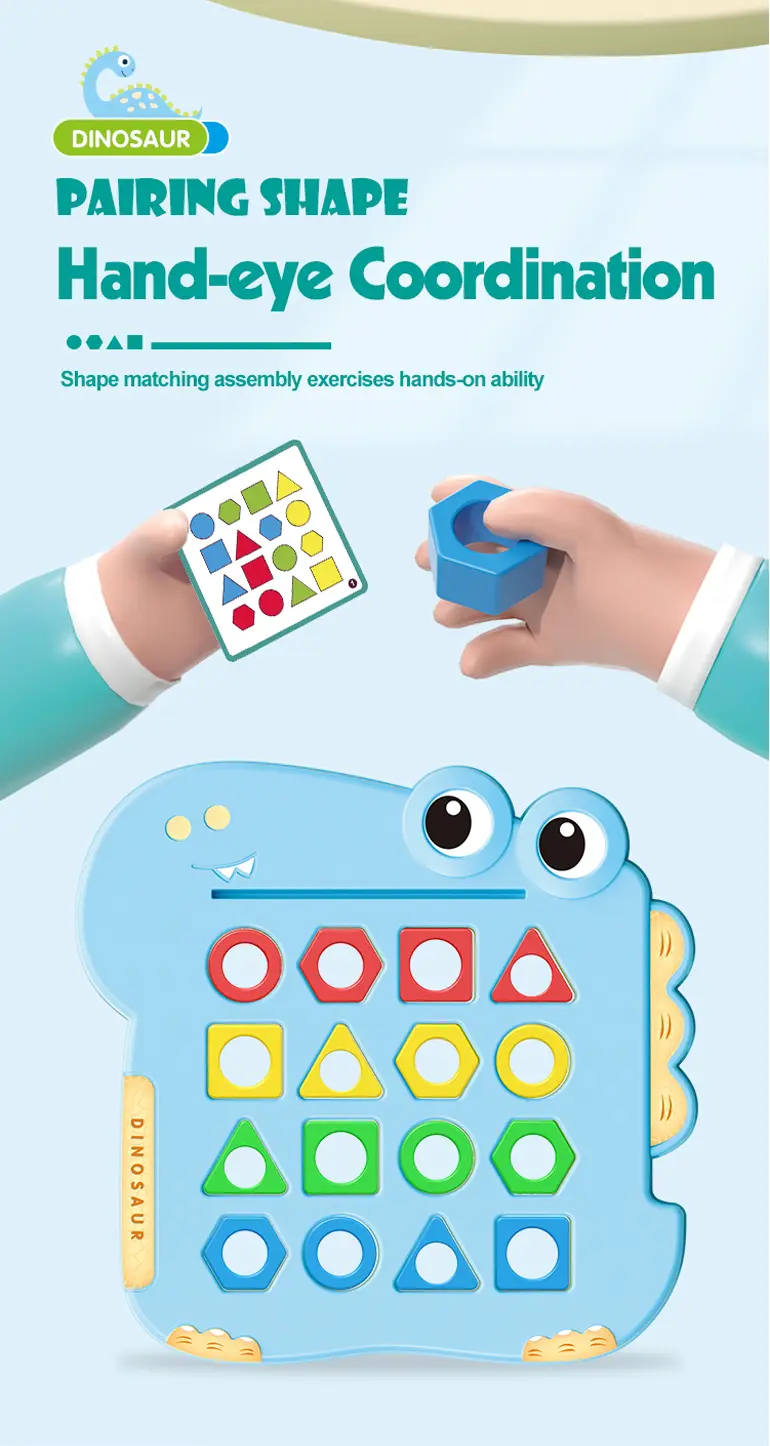 Shape Pairing Puzzle Toy, Dinosaur Outlook (TB-4232591) — illustrated product details, panel 3