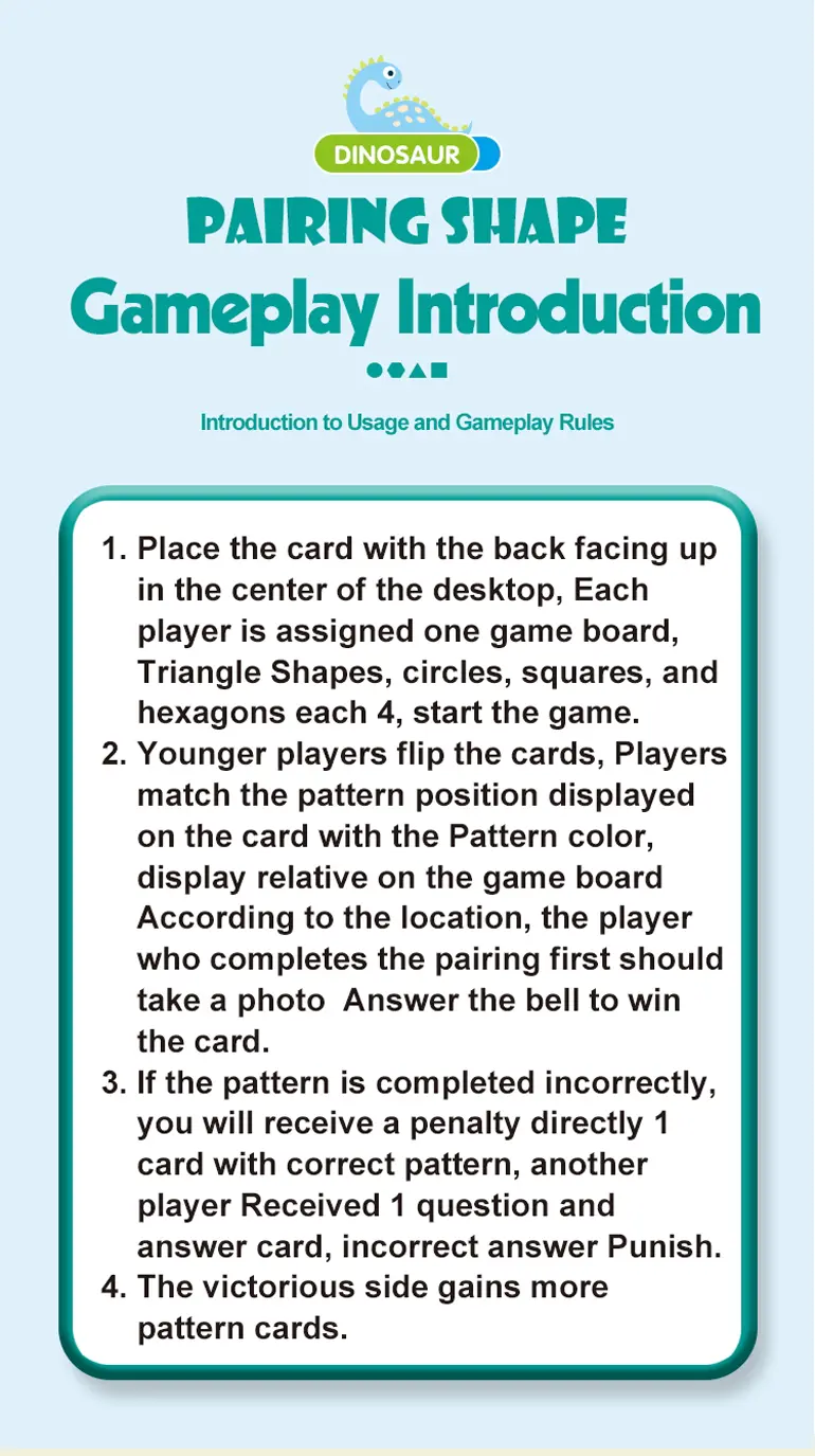 Shape Pairing Puzzle Toy, Dinosaur Outlook (TB-4232591) — illustrated product details, panel 8