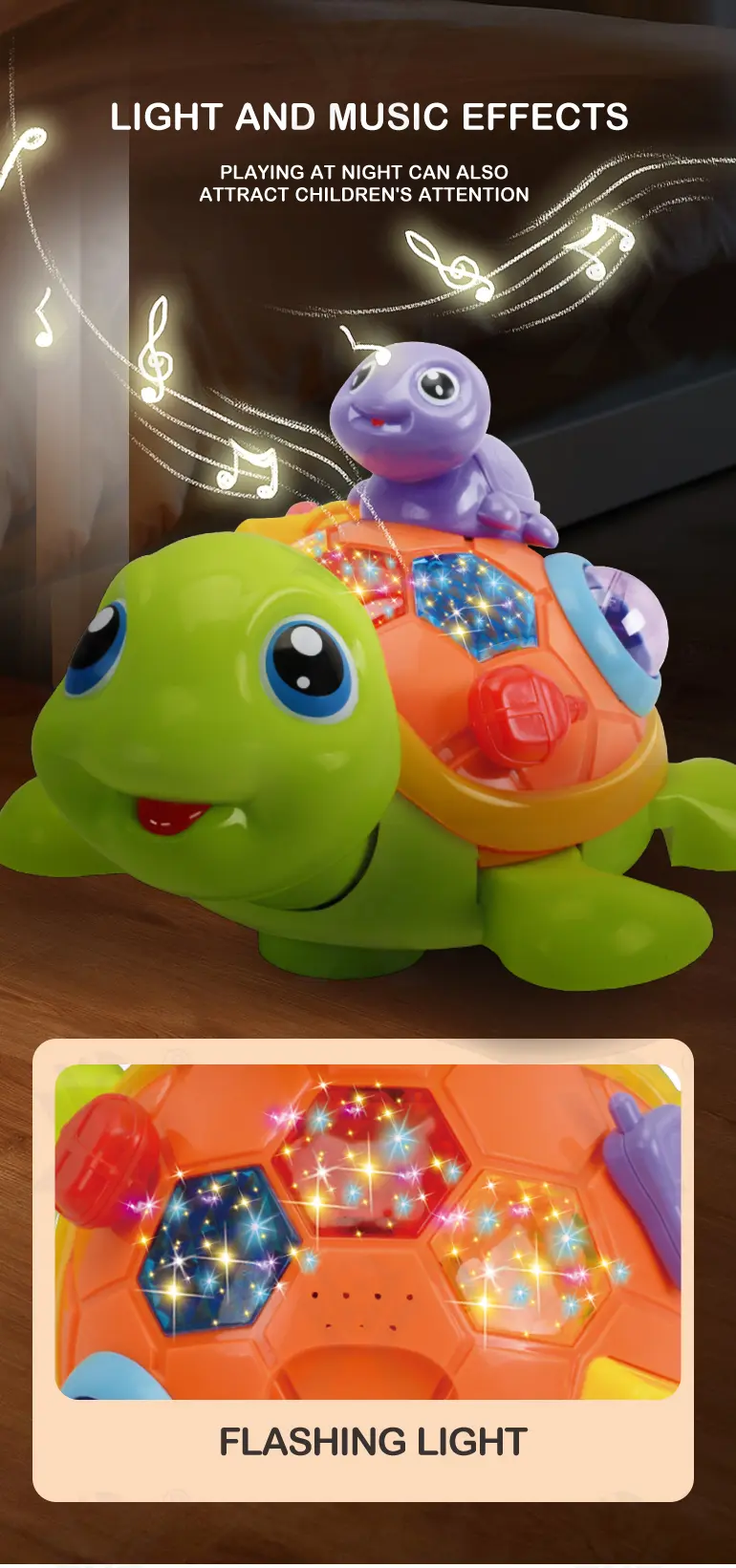 Electric Turtle Toy with Musical Light -China Toy Factory (TB-1037039) — illustrated product details, panel 3