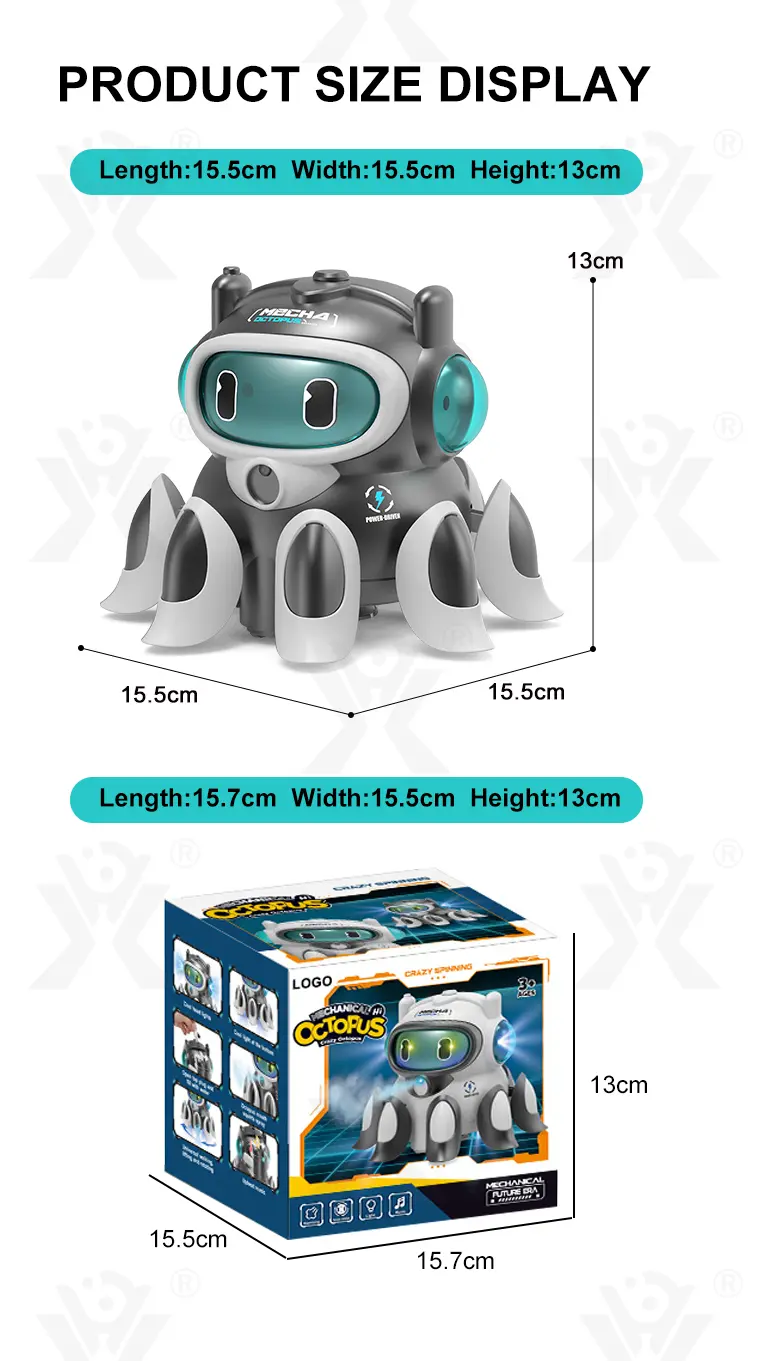 Kids Electric Mechanical Octopus Toy (TB-4387778) — illustrated product details, panel 11