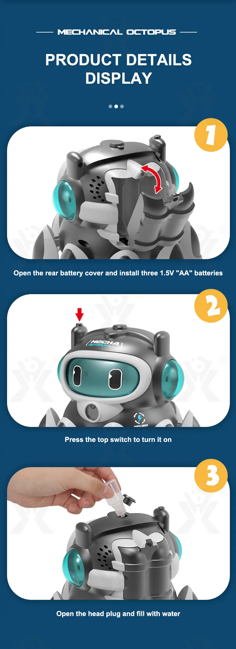 Kids Electric Mechanical Octopus Toy (TB-4387778) — illustrated product details, panel 8