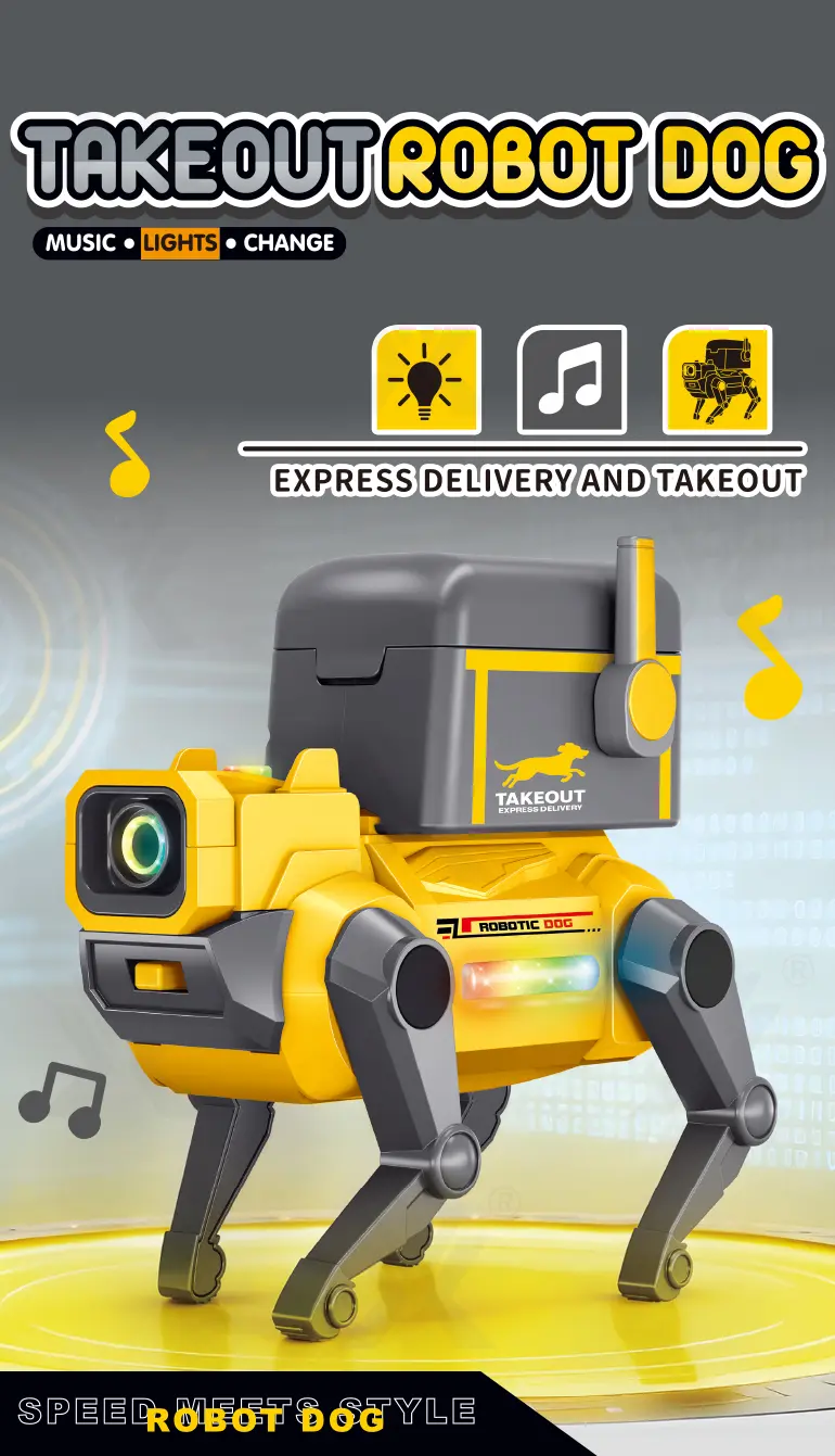 Takeout Robot Dog Toy (TB-5167349) — illustrated product details, panel 1