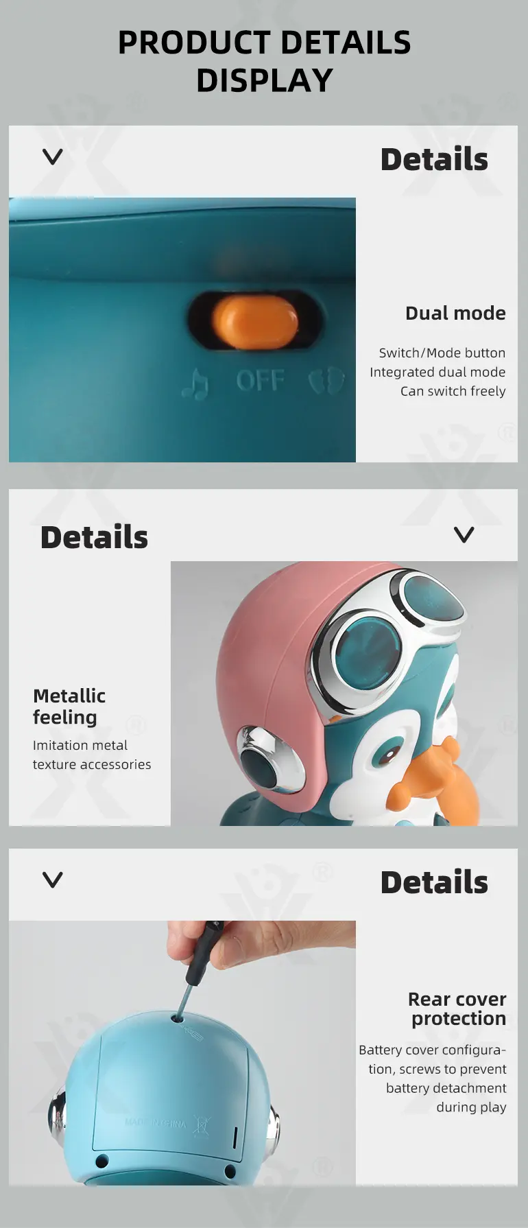 Electric Penguin Toys, Crawling and Learning Modes (TB-2122548) — illustrated product details, panel 7