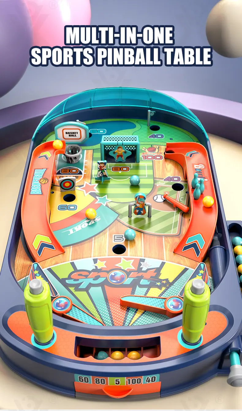 Kids Pinball Game Table Machine (TB-4313919) — illustrated product details, panel 1