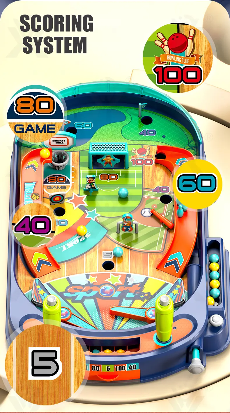 Kids Pinball Game Table Machine (TB-4313919) — illustrated product details, panel 5