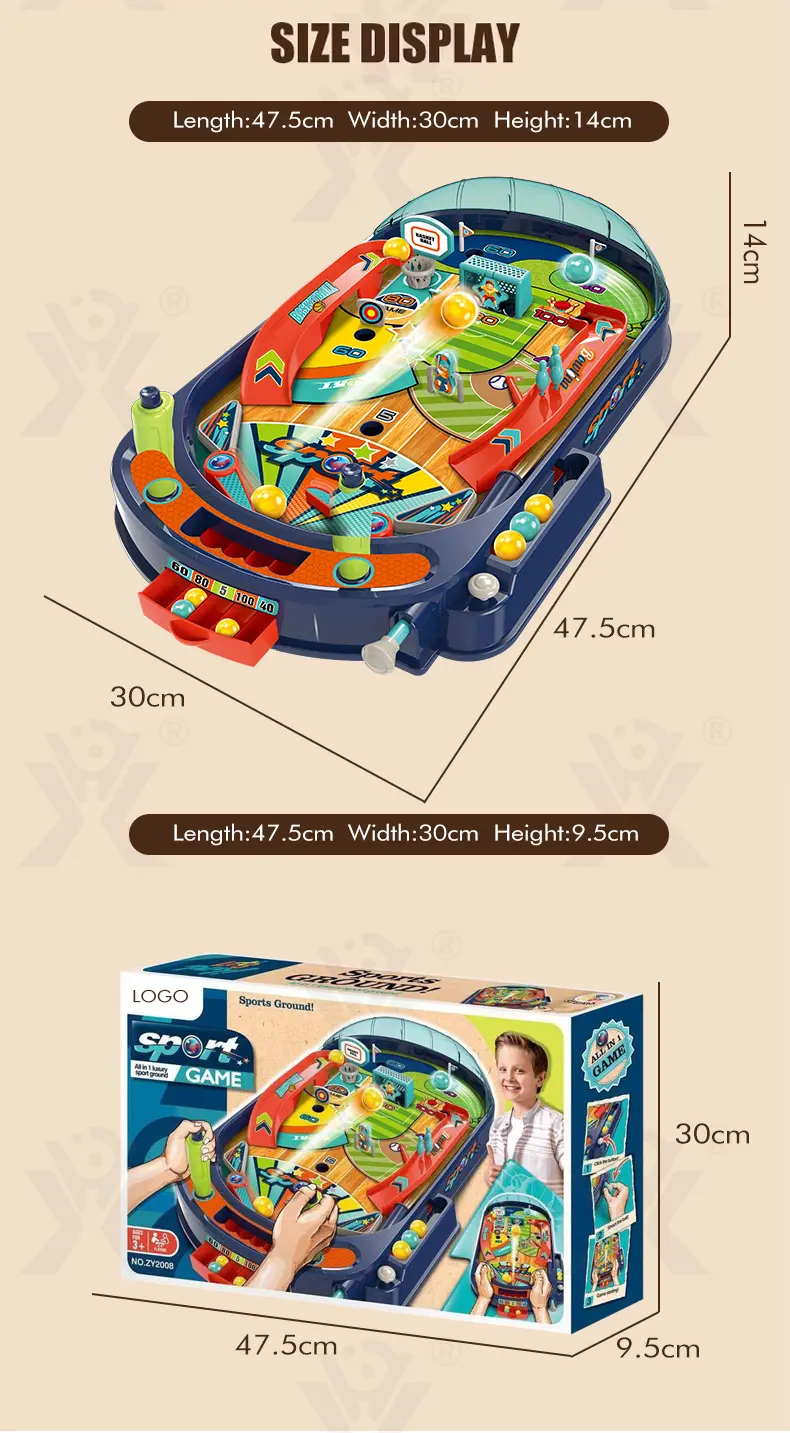 Kids Pinball Game Table Machine (TB-4313919) — illustrated product details, panel 9