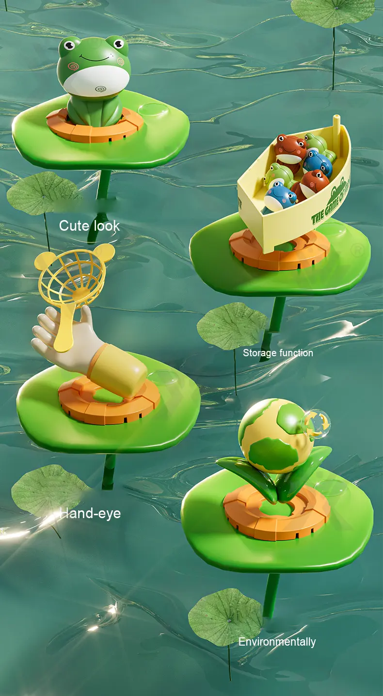 Frog Bounce and Catch Game Toy (TB-4838884) — illustrated product details, panel 1