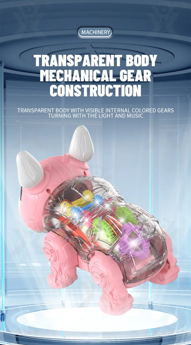 Walking Robot Dog Toy, Transparent Gear Rear (TB-4141679) — illustrated product details, panel 3