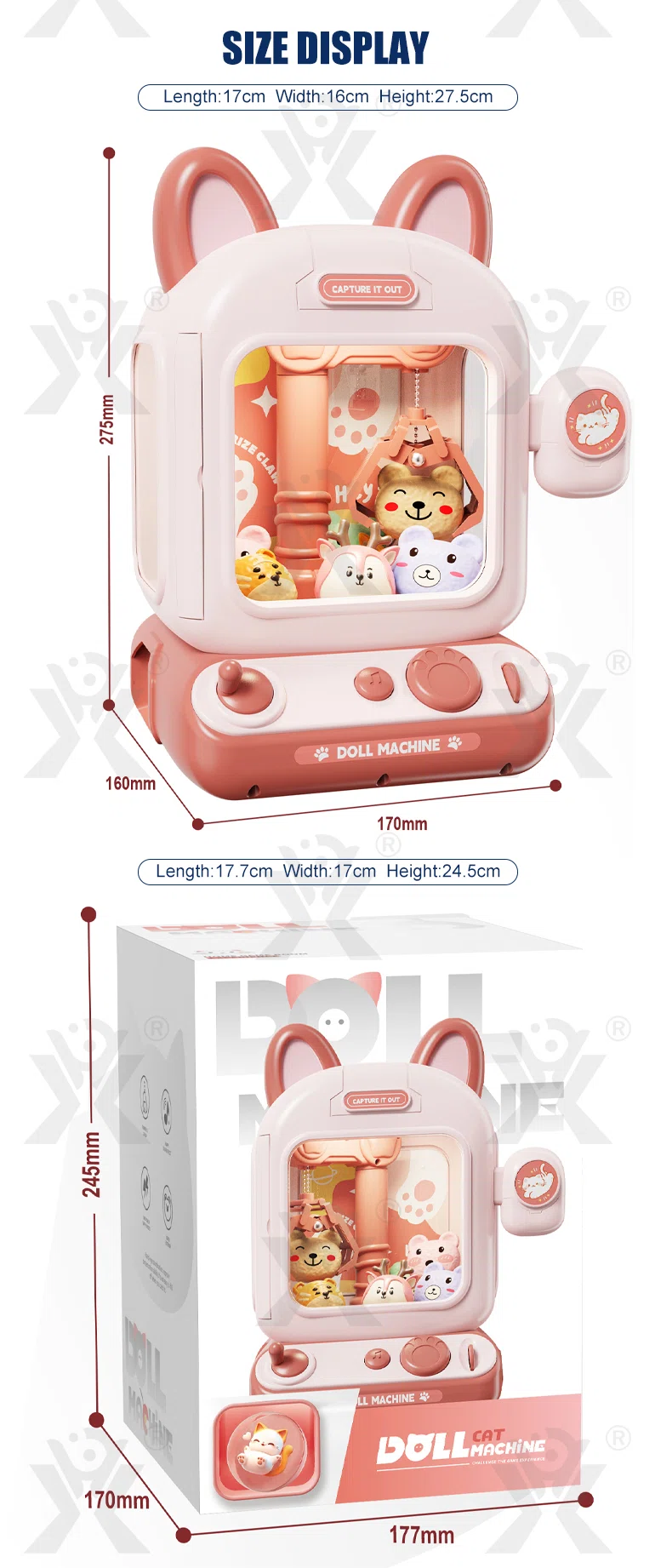 Kitten Doll Machine Toy For Kids, Mini Claw Machine Wholesale (TB-5082913) — illustrated product details, panel 6