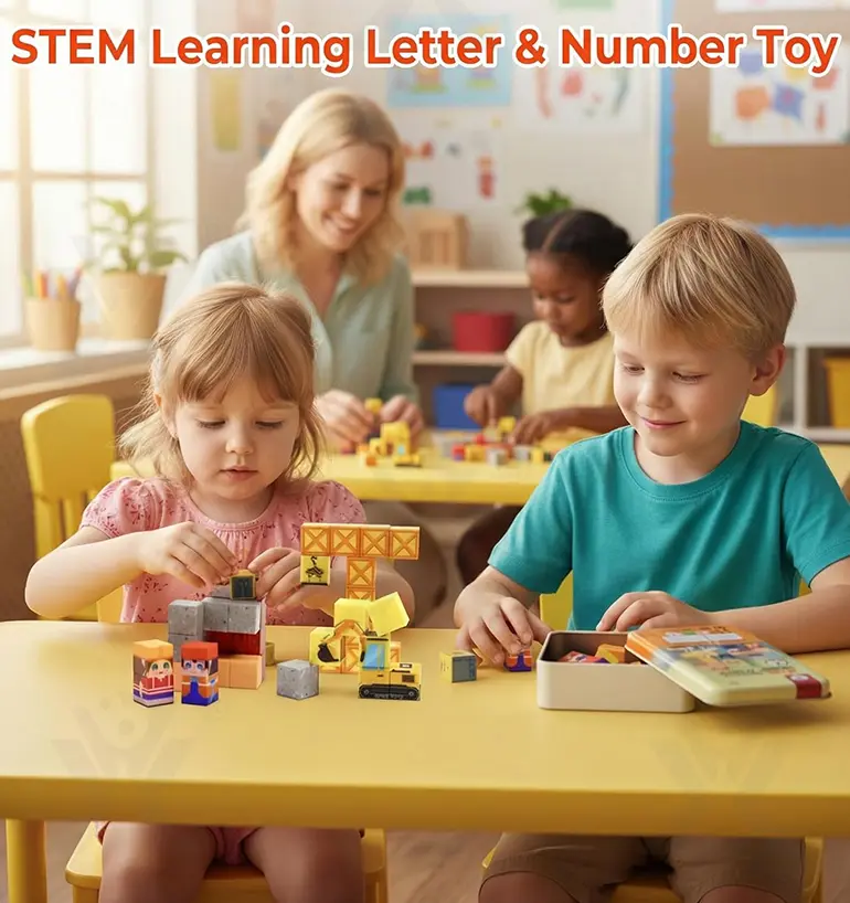 Travel Magnetic Blocks Toys, Portable Mini Size (TB-5060586) — illustrated product details, panel 2