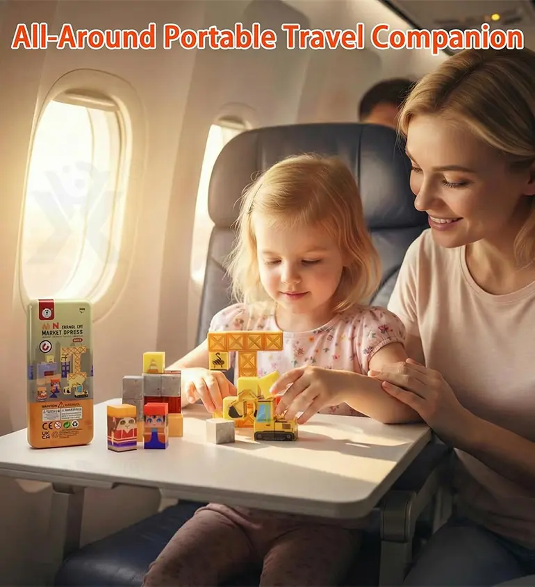 Travel Magnetic Blocks Toys, Portable Mini Size (TB-5060586) — illustrated product details, panel 4