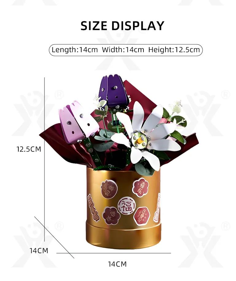 Metal Flower DIY Bouquet, External Flower (TB-5069421) — illustrated product details, panel 11