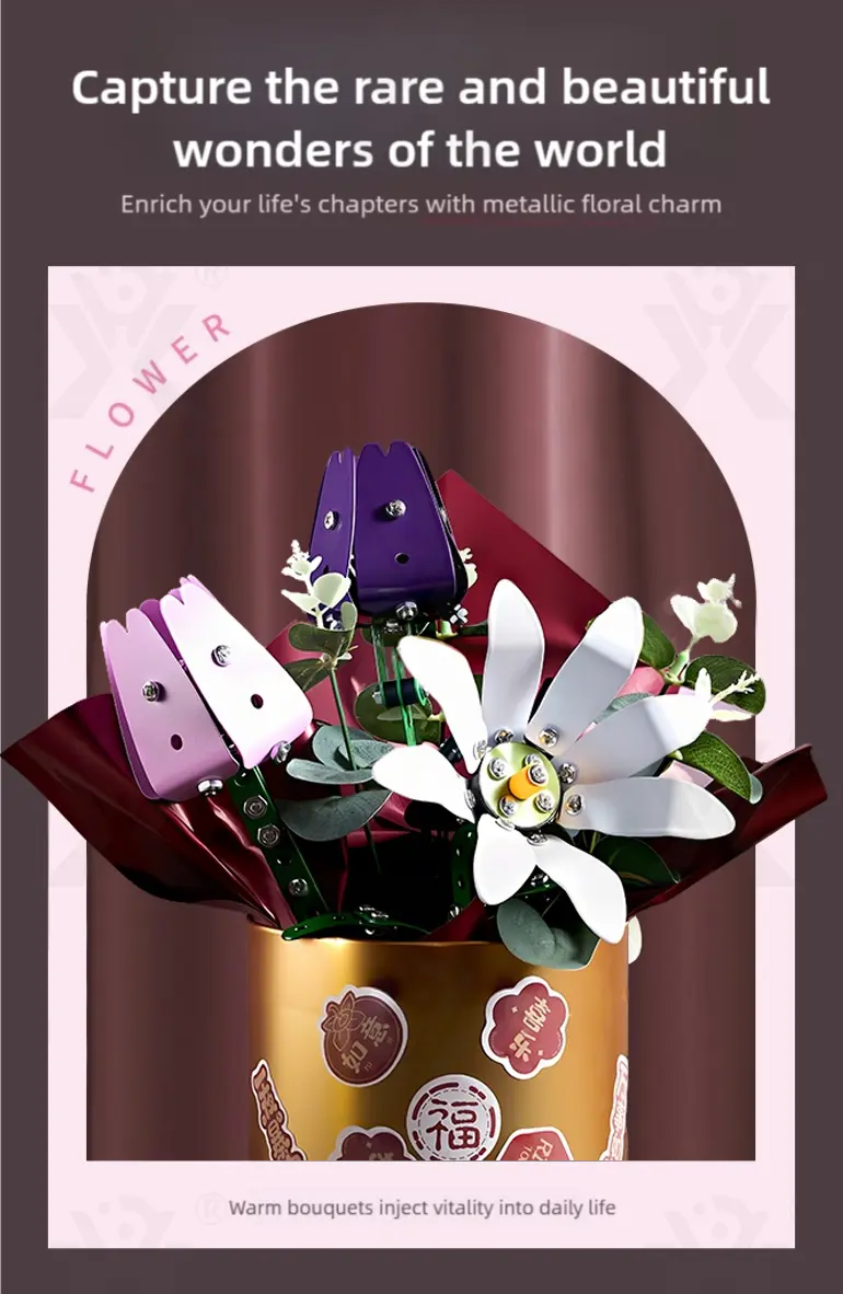 Metal Flower DIY Bouquet, External Flower (TB-5069421) — illustrated product details, panel 3