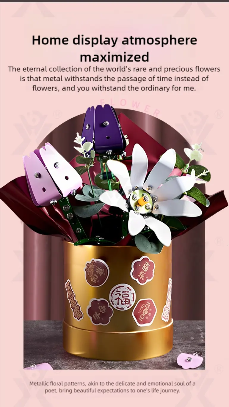 Metal Flower DIY Bouquet, External Flower (TB-5069421) — illustrated product details, panel 4