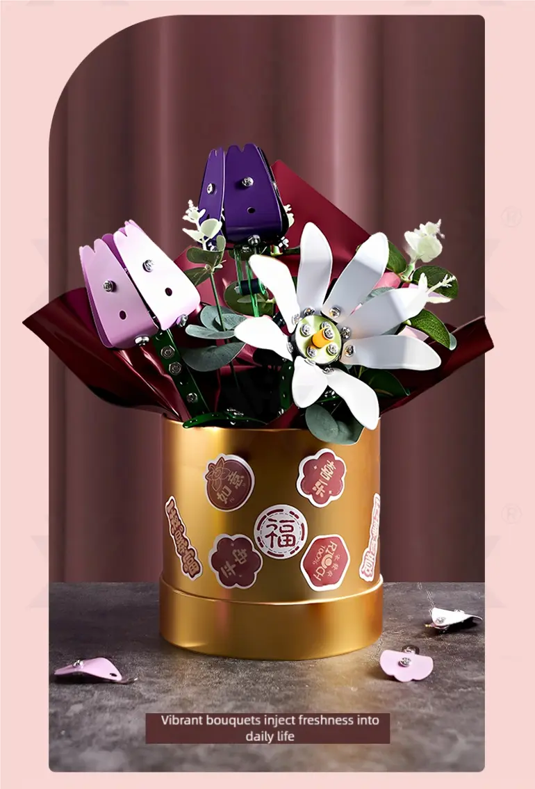 Metal Flower DIY Bouquet, External Flower (TB-5069421) — illustrated product details, panel 5
