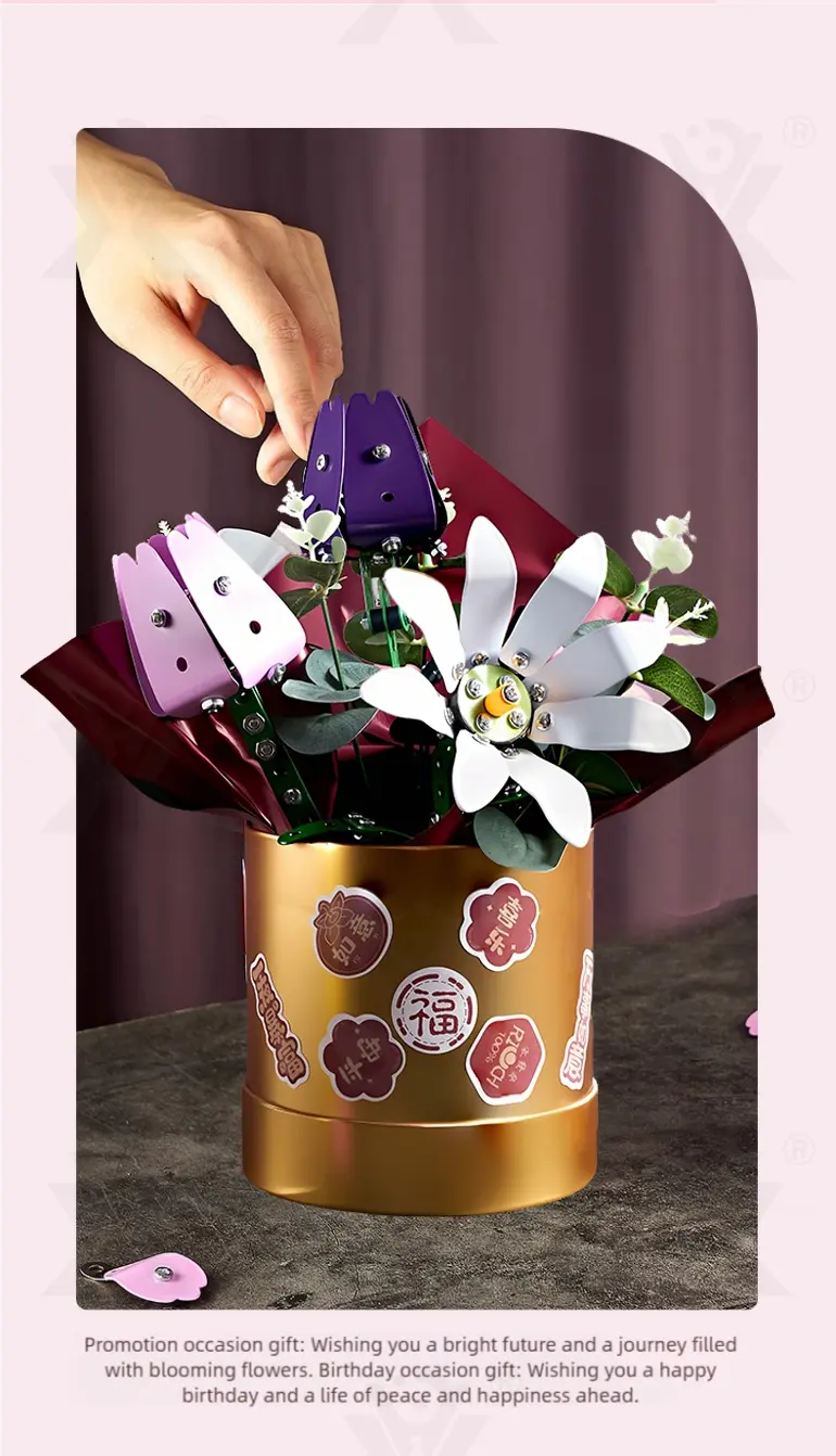 Metal Flower DIY Bouquet, External Flower (TB-5069421) — illustrated product details, panel 8