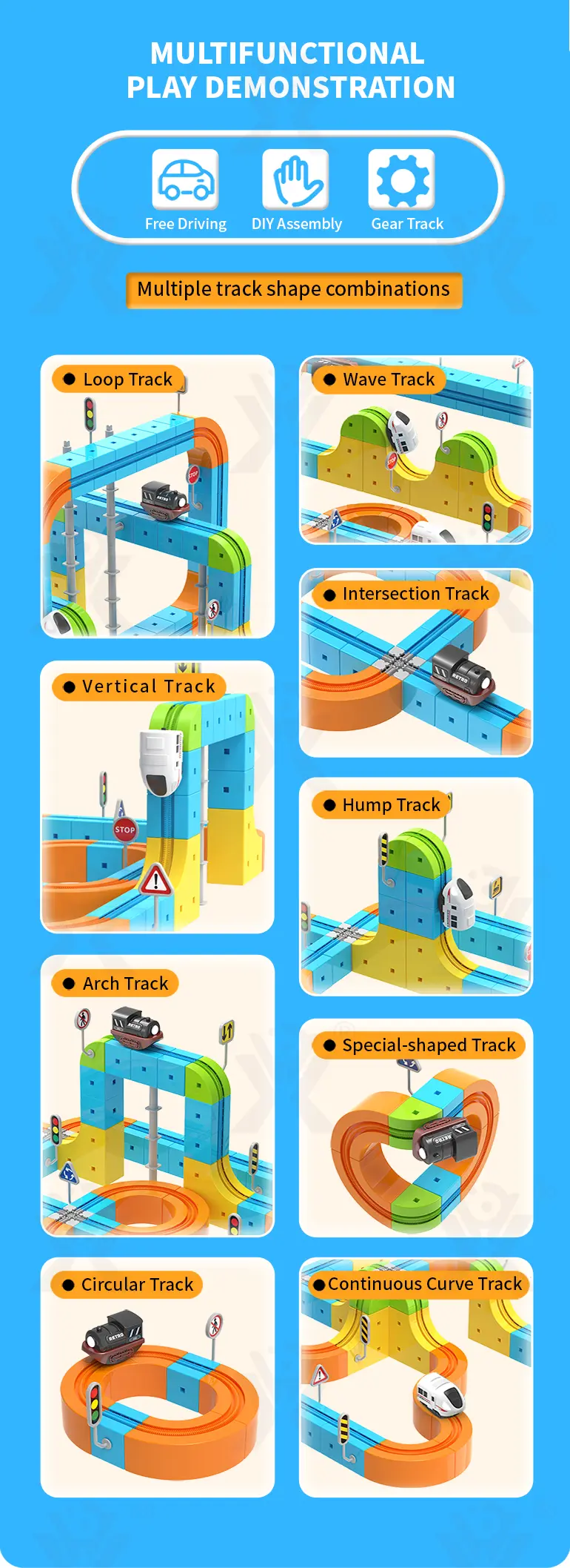 Magnetic Train Track Set, Electric Train Toy Set (TB-5165768) — illustrated product details, panel 3