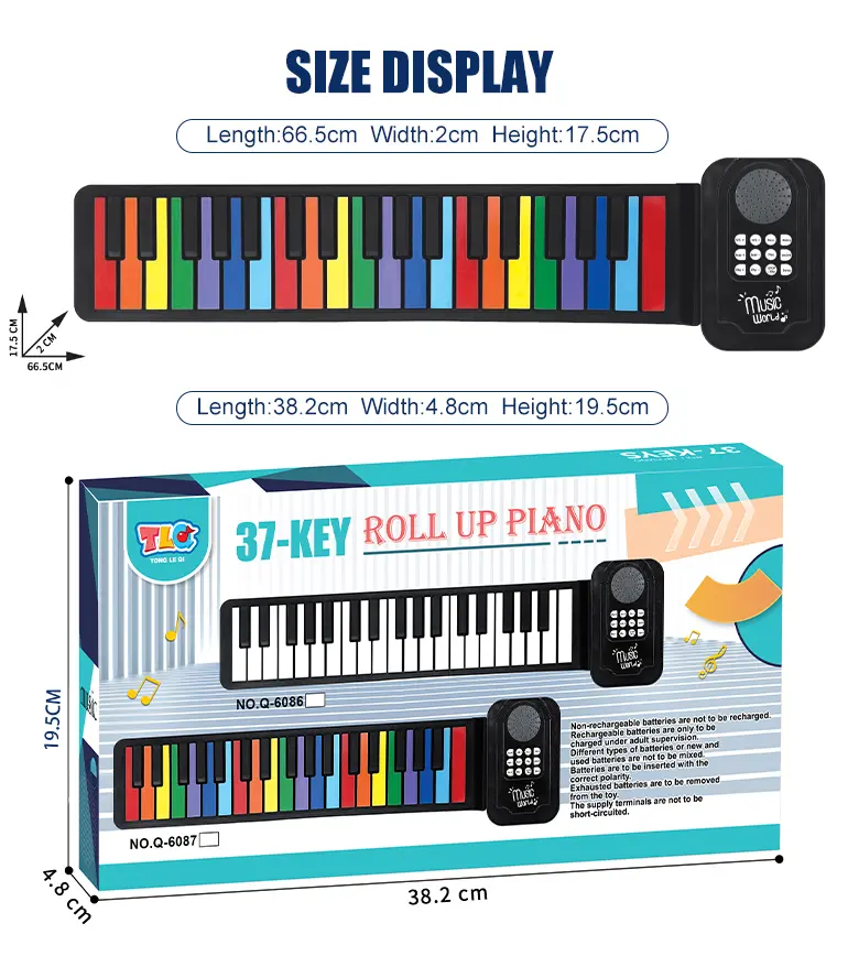 Digital Roll-Up Silicone Piano Keyboard (TB-4480810) — illustrated product details, panel 10