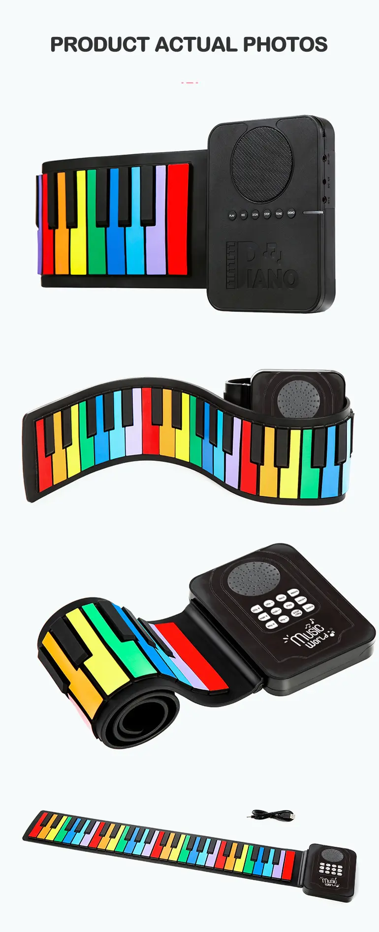Digital Roll-Up Silicone Piano Keyboard (TB-4480810) — illustrated product details, panel 8