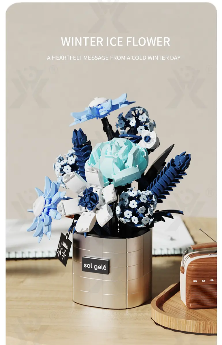 Flower Building Blocks Toy, Decor Use and Fun (TB-4307317) — illustrated product details, panel 10