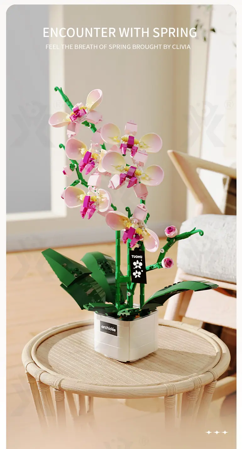 Flower Building Blocks Toy, Decor Use and Fun (TB-4307317) — illustrated product details, panel 3
