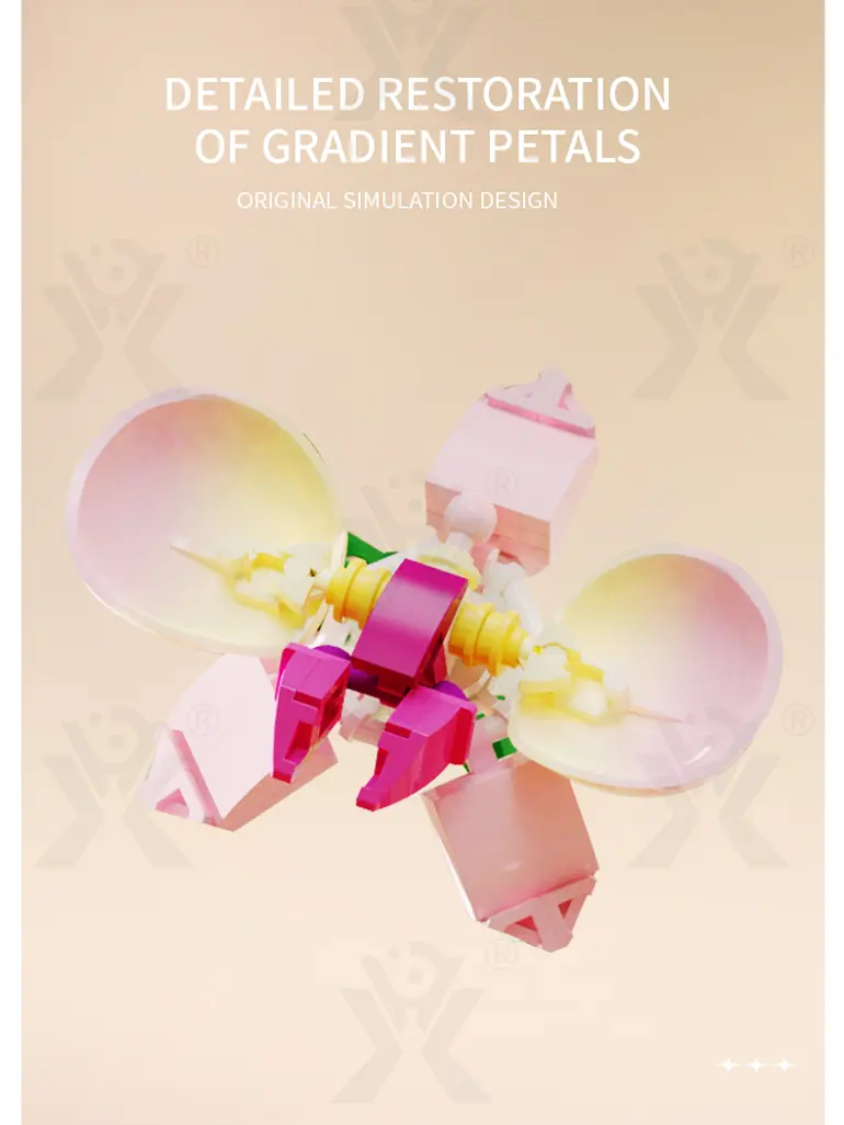 Flower Building Blocks Toy, Decor Use and Fun (TB-4307317) — illustrated product details, panel 4