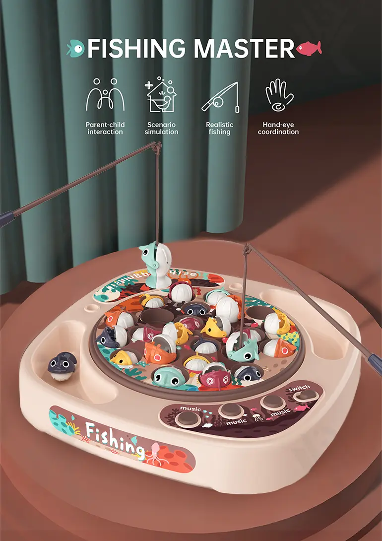 Magnetic Fishing Board Set, Rotating Fishing Game (TB-2004370) — illustrated product details, panel 1