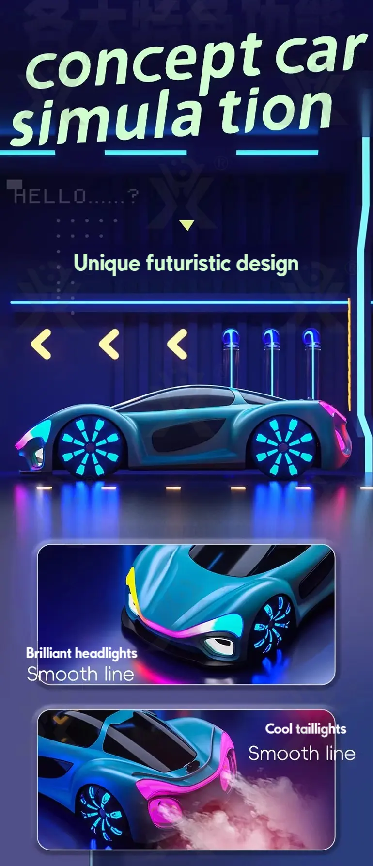 Sci-Fi RC Car with Gesture Control (TB-5170035) — illustrated product details, panel 3