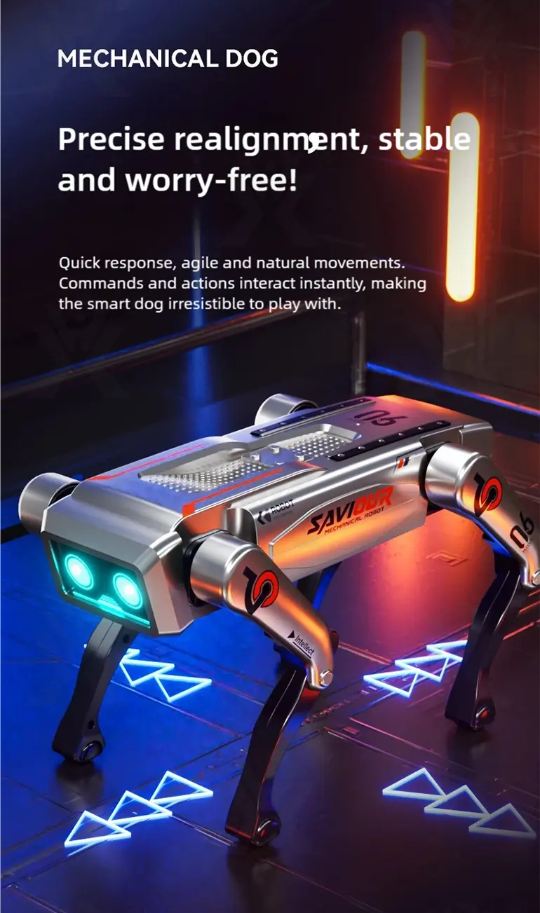 AI Interactive Robot Dog, Voice Control (TB-5028139) — illustrated product details, panel 4