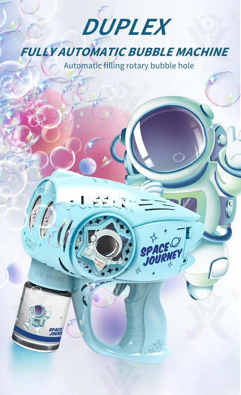 Space-Themed Bubble Gun (TB-3939120) — illustrated product details, panel 1
