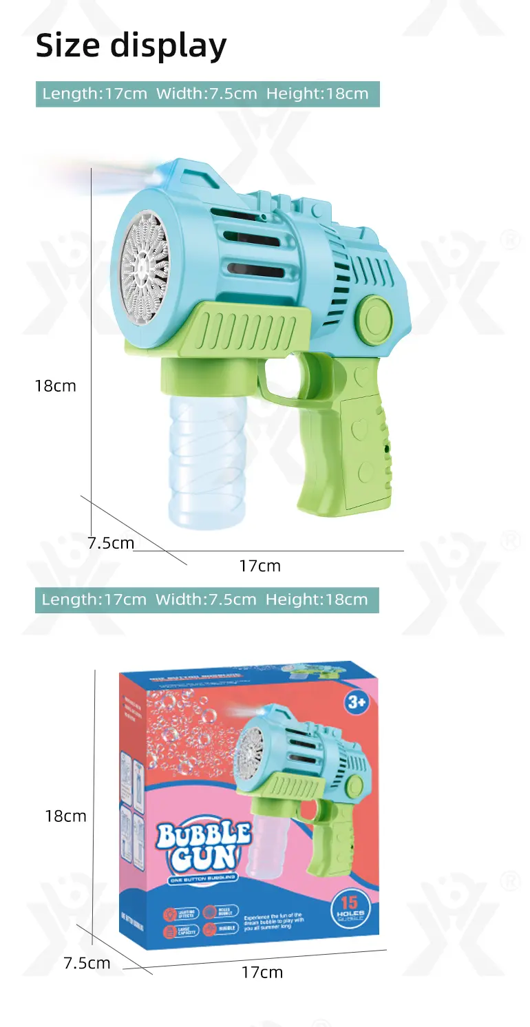 15-Hole Circulating Bubble Gun (TB-4088619) — illustrated product details, panel 6