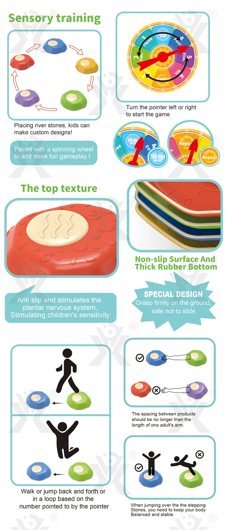 Balance Stepping Stones Toy, Factory Supply (TB-5084096) — illustrated product details, panel 2