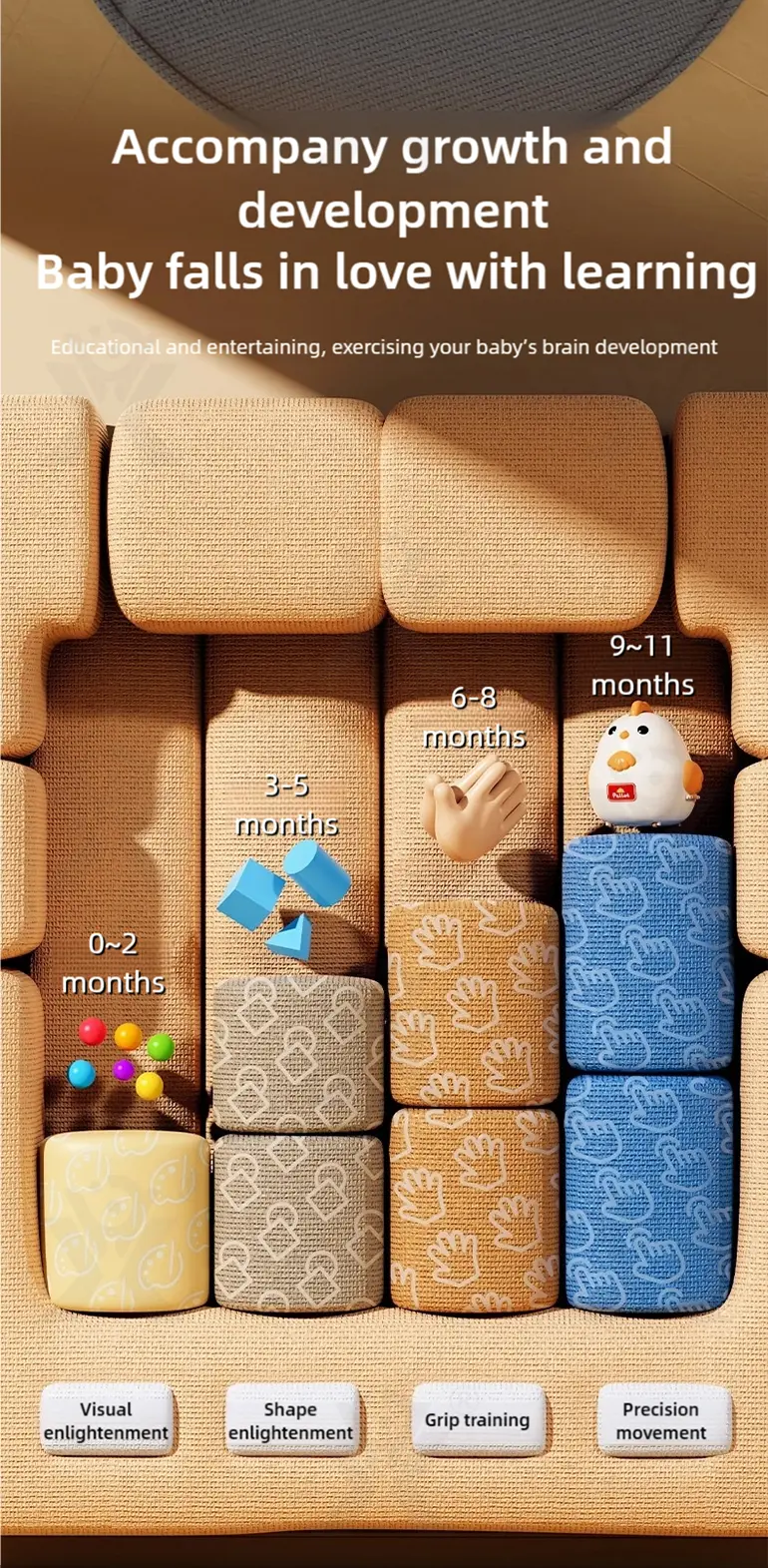 Chick Puzzle Matching Toy, Easter Egg Shape, For Shape and Color Recognition (TB-4895478) — illustrated product details, panel 7
