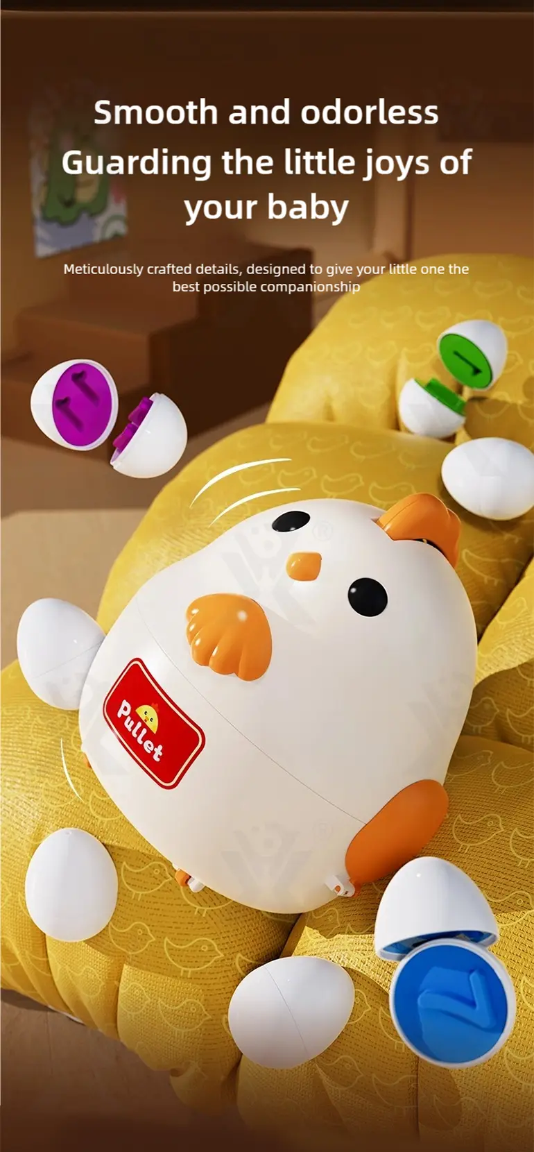 Chick Puzzle Matching Toy, Easter Egg Shape, For Shape and Color Recognition (TB-4895478) — illustrated product details, panel 8