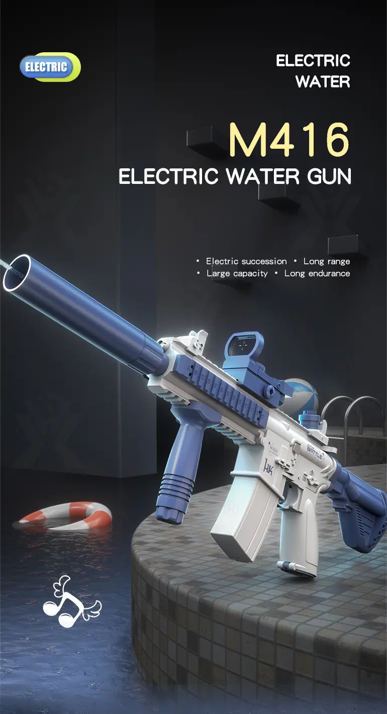 Electric M416 Water Gun (TB-3989067) — illustrated product details, panel 1