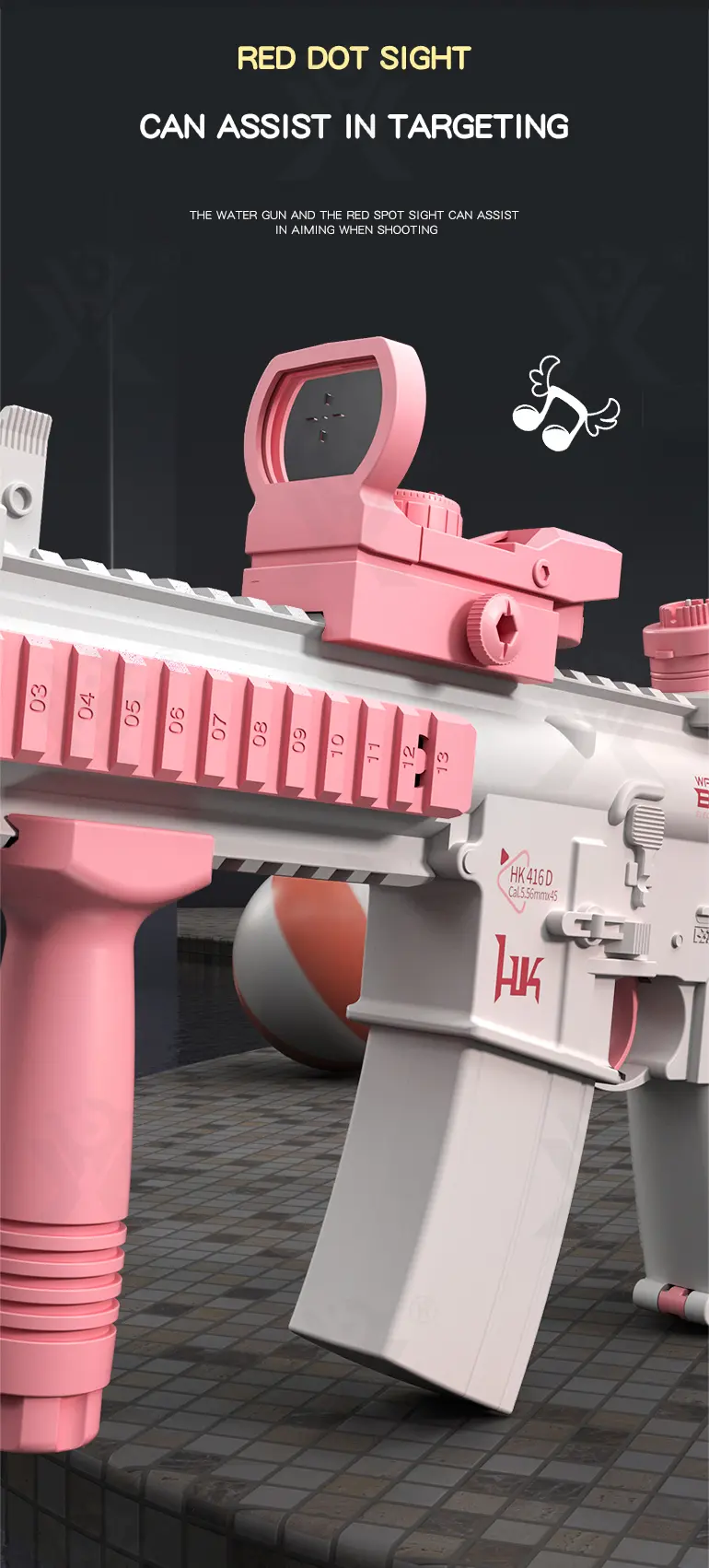 Electric M416 Water Gun (TB-3989067) — illustrated product details, panel 8