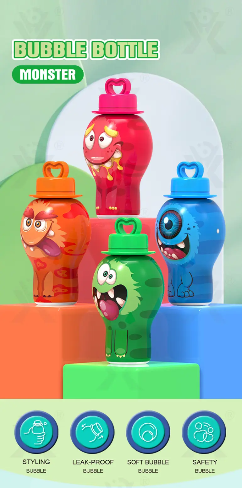 Monster Bubble Bottle, Bubble Blowing Water Toy (TB-4999566) — illustrated product details, panel 1