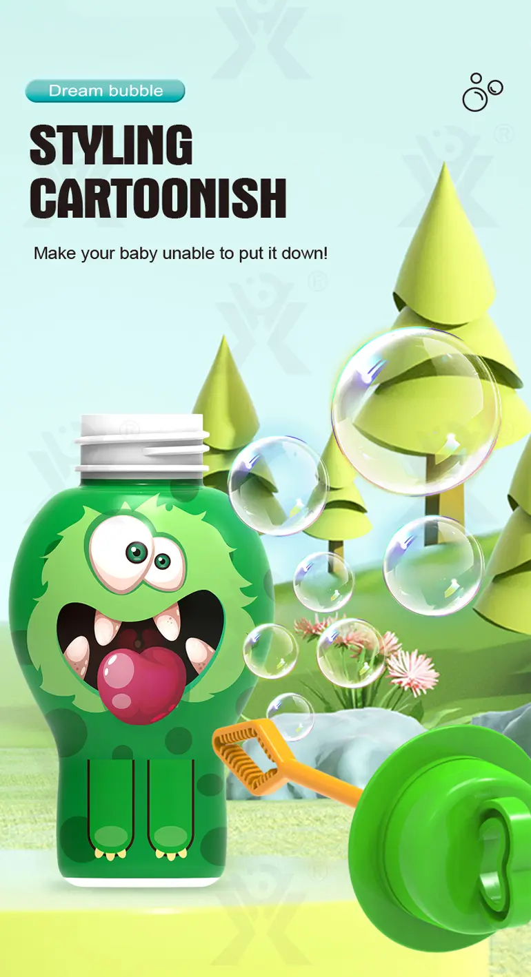 Monster Bubble Bottle, Bubble Blowing Water Toy (TB-4999566) — illustrated product details, panel 2