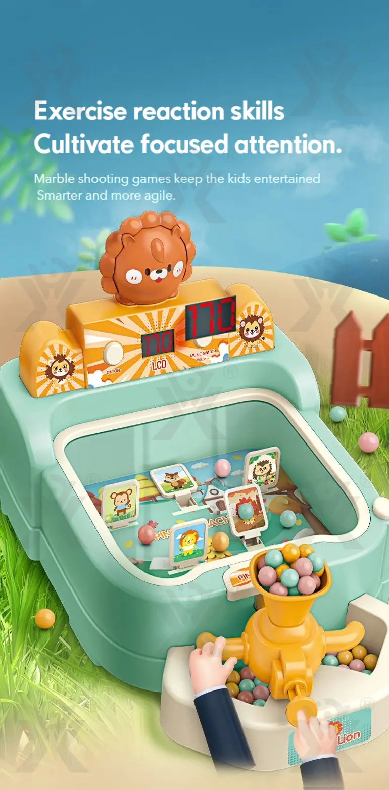 Kids Pinball Shooting Game, Developmental Board Toy (TB-4398771) — illustrated product details, panel 1