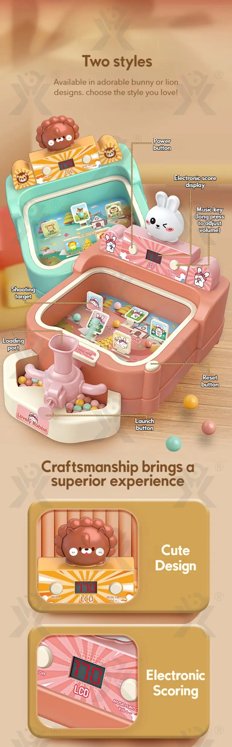 Kids Pinball Shooting Game, Developmental Board Toy (TB-4398771) — illustrated product details, panel 7