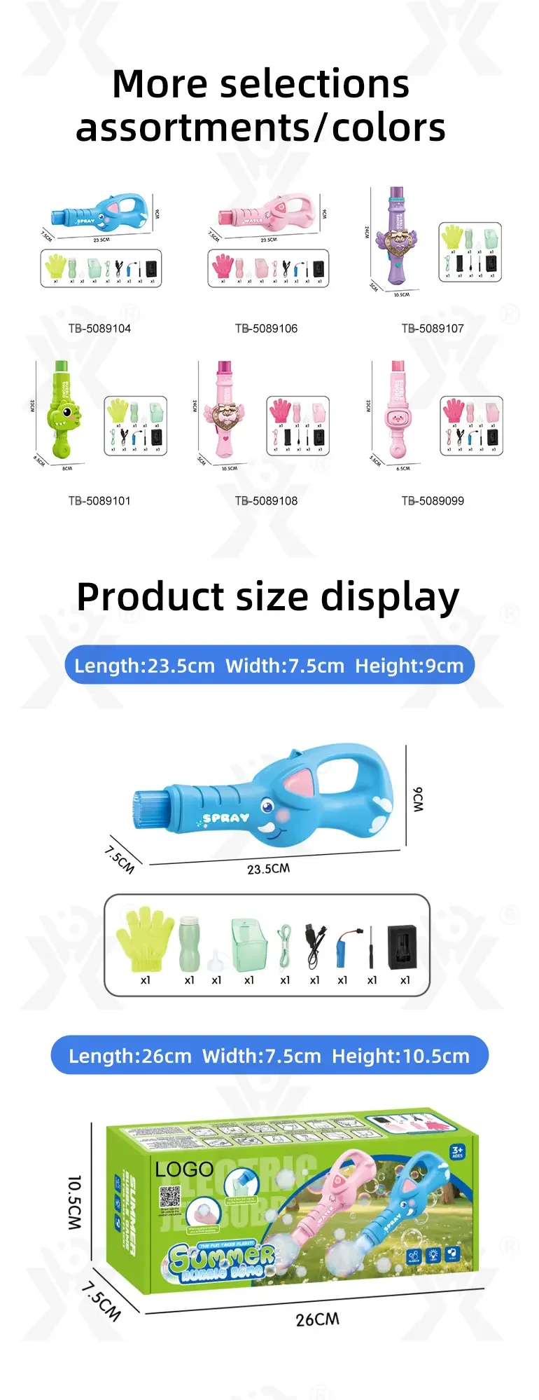 Fog Smoke Bubble Elephant Toy (TB-5089104) — illustrated product details, panel 9