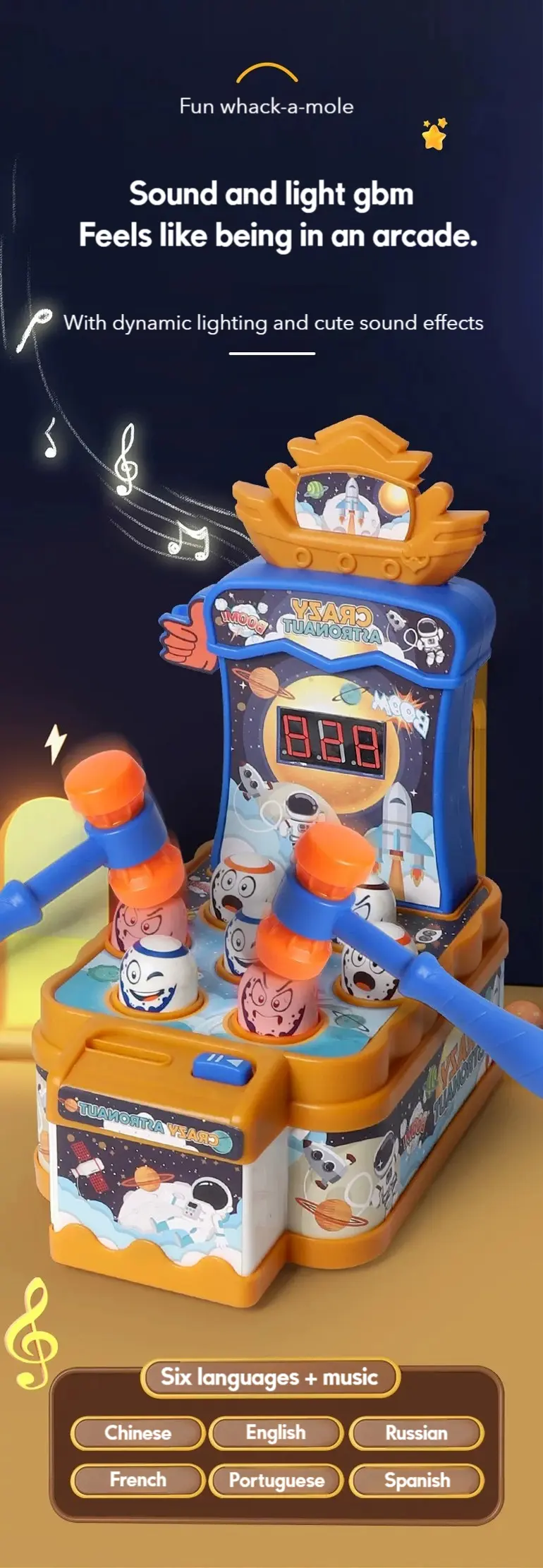 Kids Astronaut Whack-A-Mole Toy Game (TB-4833246) — illustrated product details, panel 6