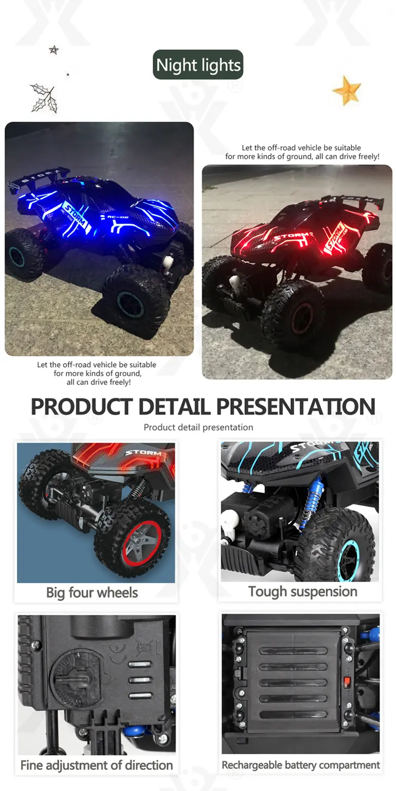 RC Cars 1/16 Scales, Spray Rock Crawler RC Car Toy (TB-4279990) — illustrated product details, panel 12