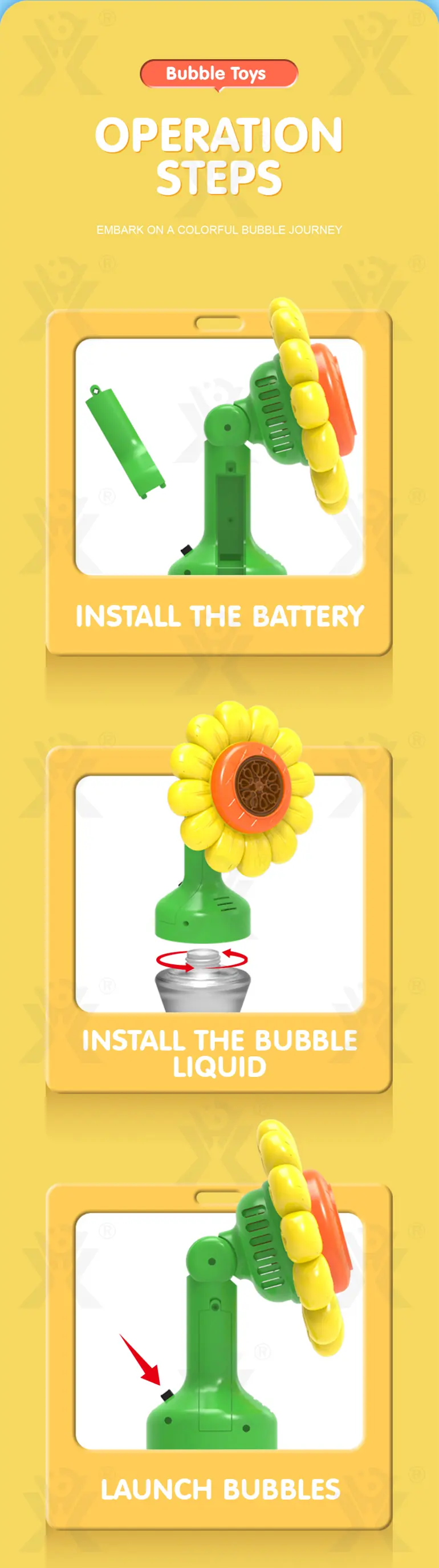 Sunflower Bubble Machine (TB-5026314) — illustrated product details, panel 4