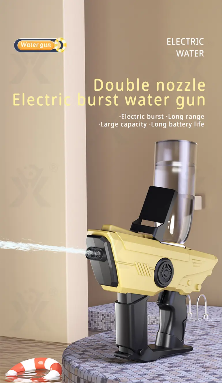 Dual-Nozzle Electric Water Gun (TB-4120074) — illustrated product details, panel 1