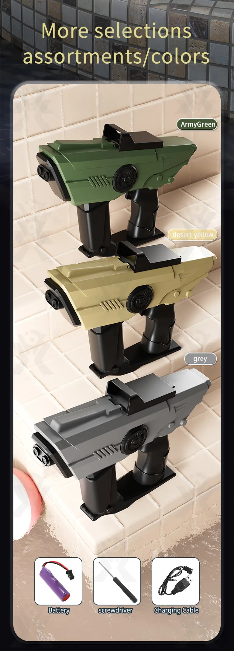 Dual-Nozzle Electric Water Gun (TB-4120074) — illustrated product details, panel 10