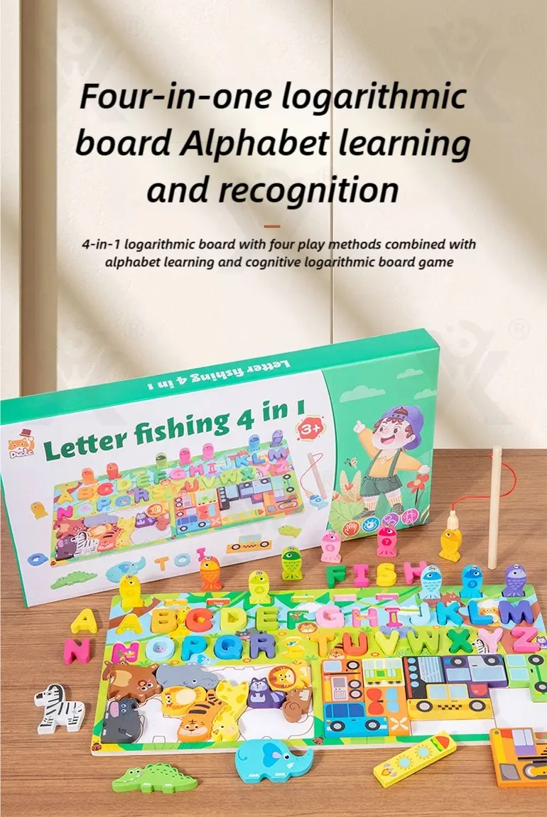 WholesaleKids Wooden Puzzle Toy, Math Game Included (TB-4923446) — illustrated product details, panel 1