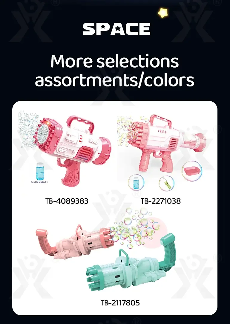 Astronaut Bubble Gun Toy, Spaceman Themed With 45 Holes (TB-4208864) — illustrated product details, panel 8