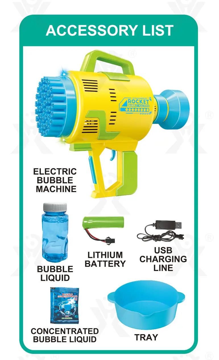48-Hole Electric Bubble Machine -Summer toys For Kids (TB-2370241) — illustrated product details, panel 12